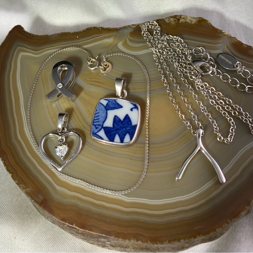 STERLING SILVER LOT OF 5 JEWELRY ITEMS ALL NICE STERLING SILVER - Picture 5 of 5